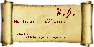 Wohlstein Jácint névjegykártya